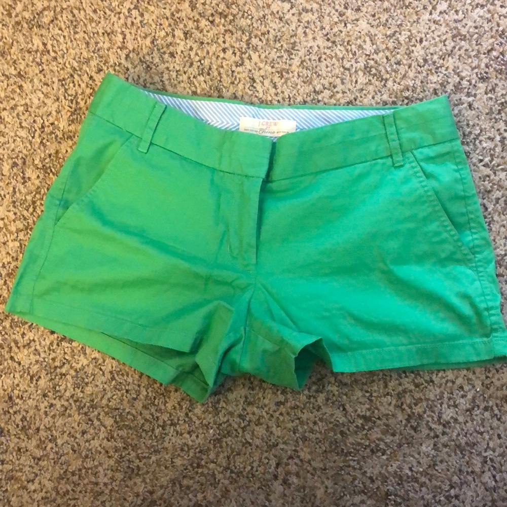 J Crew Green Cotton Shorts